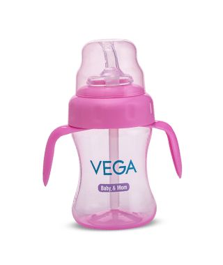 Vega Baby & Mom Straw Sippy Cup - Pink - VBWA3-05