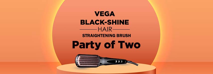 VEGA Black-Shine Hair Straightening Brush: Party of Two